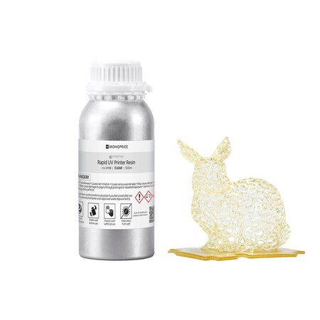 Monoprice MP Rapid UV 3D Printer Resin_ 500ml_ Clear 34598